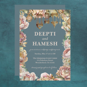 Invitation Gold Indian Mehndi Arabian Nights Pastel