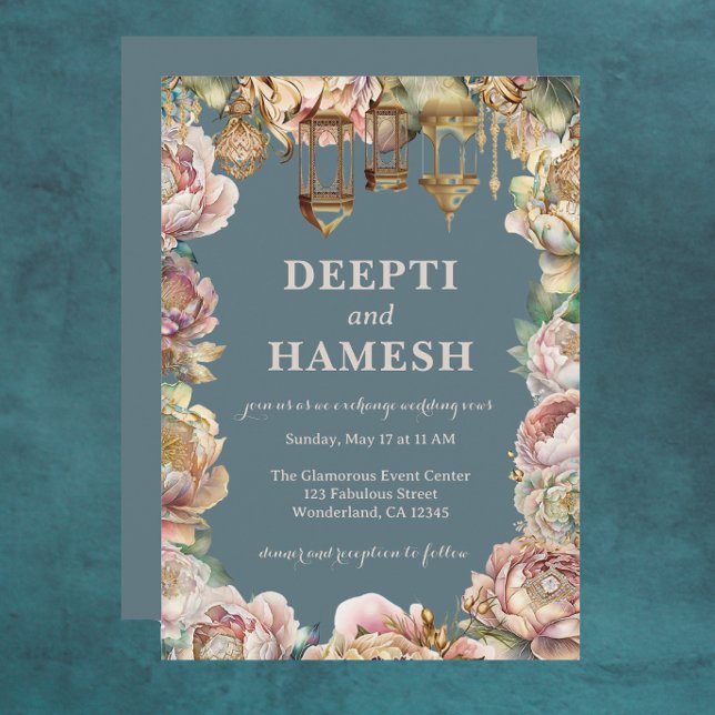 Invitation Gold Indian Mehndi Arabian Nights Pastel (Créateur téléchargé)