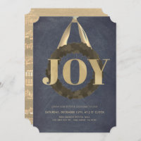 Gold JOY Wreath Chalkboard Christmas Concert