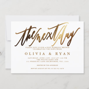 Invitation Gold le matin après le brunch post-mariage