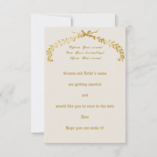Invitation Gold Leaf Arch Wedding Enregistrer la date Faire-p