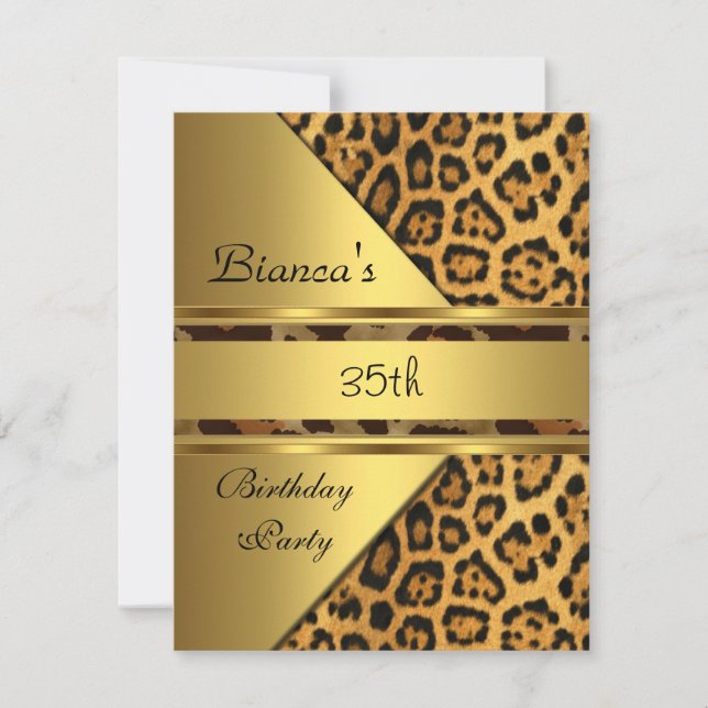Invitation Gold Leopard 35e fête d'anniversaire (Devant)