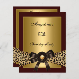 Invitation Gold Leopard Café Brown Black 50e anniversaire 3