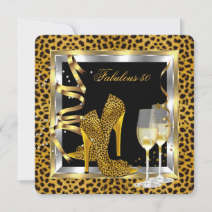 Invitation Gold Leopard Noir talons hauts Chaussures Annivers