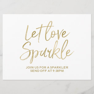 Invitation Gold "Let love scintiller" Sparkler Envoyer l'insc