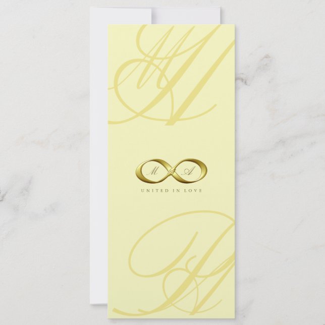 Invitation Gold Love Infinity Hand Clasp Logo Mariage Invitat (Devant)