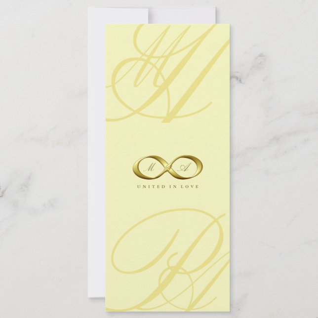 Invitation Gold Love Infinity Hand Clasp Logo Mariage Invitat (Devant)