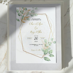 Invitation Gold Luxury Verdure Floral Chic Elégant Mariage