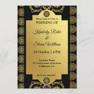 Invitation Gold Mandala Gold Henna