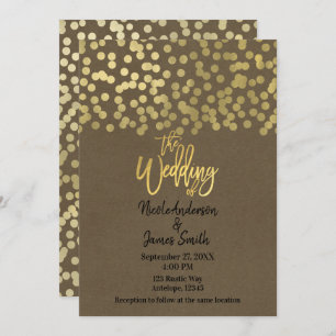 Invitation Gold Modern Chic Rustic Kraft Chic Mariage