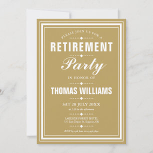 Invitation Gold Modern Elegant Retraite Party