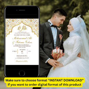 Invitation Gold Mosque Elegance Mariage musulman Nikah
