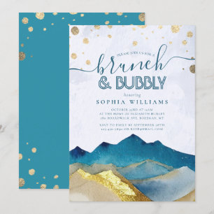 Invitation Gold Mounts Mariage Brunch Bubbly Fête des mariées