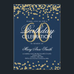 Invitation Gold Navy Blue 60th Birthday Parties scintillant C<br><div class="desc">Élégant modèle d'invitation de la Confetti Gold Navy aux Faux Parties scintillant 60e anniversaire. Idéal pour les fêtes de 60 ans et plus!</div>