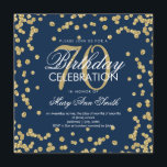 Invitation Gold Navy Blue 70e anniversaire Parties scintillan<br><div class="desc">Elégant 70e anniversaire Gold Faux Parties scintillant Confetti Marine modèle d'invitation bleu marine. Idéal pour les fêtes du 70e anniversaire et plus !</div>