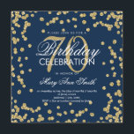 Invitation Gold Navy Blue 70e anniversaire Parties scintillan<br><div class="desc">Elégant 70e anniversaire Gold Faux Parties scintillant Confetti Marine modèle d'invitation bleu marine. Idéal pour les fêtes du 70e anniversaire et plus !</div>