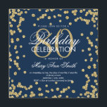 Invitation Gold Navy Blue 80e anniversaire Parties scintillan<br><div class="desc">Elégant 80e anniversaire Gold Faux Parties scintillant Confetti Marine modèle d'invitation bleu marine. Idéal pour les fêtes du 80e anniversaire et plus !</div>