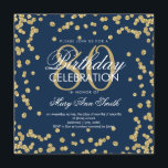 Invitation Gold Navy Blue 80th Birthday Parties scintillant C<br><div class="desc">Elégante Parties scintillant Gold Faux de 80e anniversaire Confetti Marine modèle d'invitation bleue. Idéal pour les fêtes de 80e anniversaire et plus!</div>