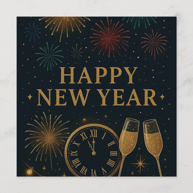 Invitation Gold New Year (Devant)