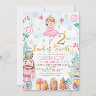 Invitation Gold Number Nutcracker Land of Sweets 2e anniversa