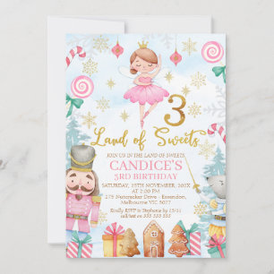 Invitation Gold Number Nutcracker Land of Sweets 3e anniversa