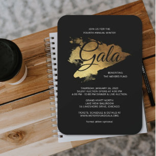 Invitation Gold Paint Modern Art Gala