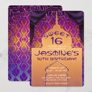 Invitation Gold Palace Arabian Nights 16 Anniversaire