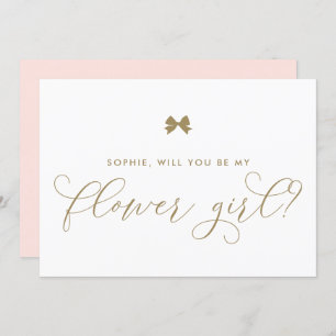 Invitation Gold Parisian Bow Serez-Vous Ma Flower Girl