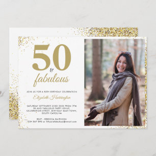 Invitation Gold Parties scintillant 50 Et Fabuleuse Invitatio