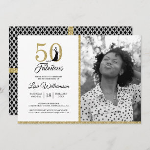 Invitation Gold Parties scintillant 50 Fabuleux 50e anniversa