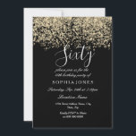 Invitation Gold Parties scintillant Confetti Black 60e annive<br><div class="desc">Parties scintillant d'or Confetti Black 60e anniversaire de fête Belle Parties scintillant d'or Faux Confetti Invitation. Collection correspondante dans Niche et Nest store. Design avec l'aimable autorisation de Studio Danemark</div>