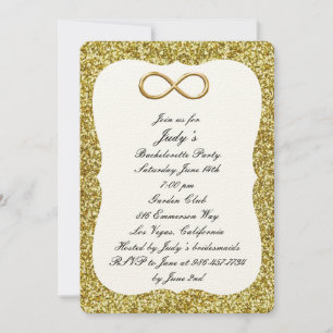 Invitation Gold Parties scintillant Gold Infinity Bachelorett