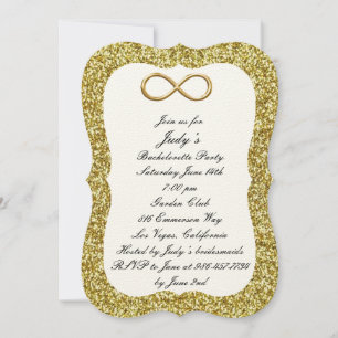 Invitation Gold Parties scintillant Gold Infinity Bachelorett
