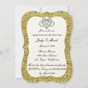 Invitation Gold Parties scintillant Infinity Heart Engagement
