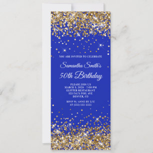 Invitation Gold Parties scintillant Royal Blue 50e anniversai