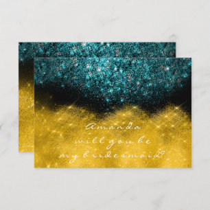 Invitation Gold Parties scintillant Turquoise Ocean Confetti