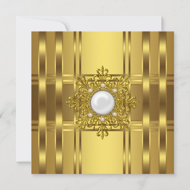 Invitation Gold Pearl All Occasion Party (Devant)
