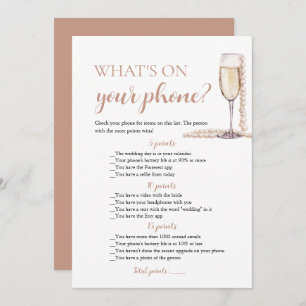 Invitation Gold Pearls et Prosecco Ce qui est sur votre jeu d