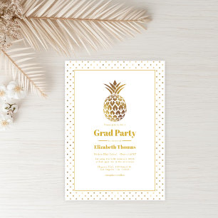 Invitation Gold Pineapple Graduation Party