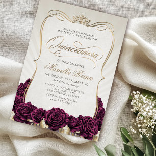 Invitation Gold Quinceañera de Bourgogne