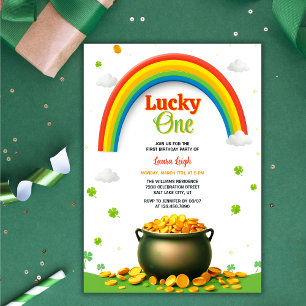 Invitation Gold Rainbow Jour de la Saint Patrick Lucky 1er an