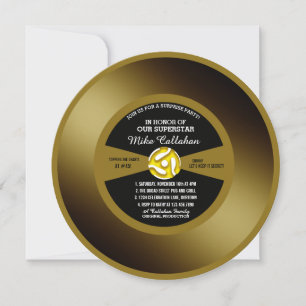 Invitation Gold Record Vinyl 45 Surprise Party