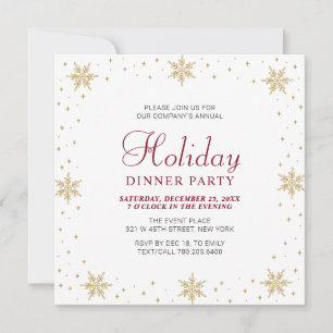 Invitation Gold & Red Modern Corporate Dinner Party
