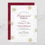 Invitation Gold & Red Winter Christmas Engagement Party Invit<br><div class="desc">Célébrez votre journée spéciale avec cette élégante invitation de fiançailles hivernales. Ce design présente de magnifiques flocons de neige et des graphismes étincelants dans le thème doré et rouge. Vous pouvez customiser le texte à n'importe quel événement hivernal. D'autres invitations de célébration fiançailles et fournitures de fête sont disponibles dans...</div>