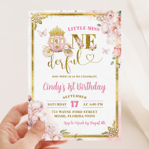 Invitation Gold rose Blonde Princesse Onederday