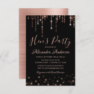 Invitation Gold rose - Blush Pink Hen's Party