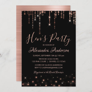 Invitation Gold rose - Blush Pink Hen's Party