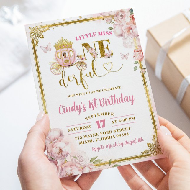 Invitation Gold rose princesse mexicaine Anniversaire (Créateur téléchargé)