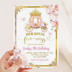 Invitation Gold Royal Fiveness Princess Carrie Anniversaire