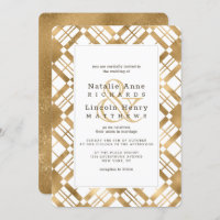 Gold Rustic Country Farmhouse Plaid Mariage